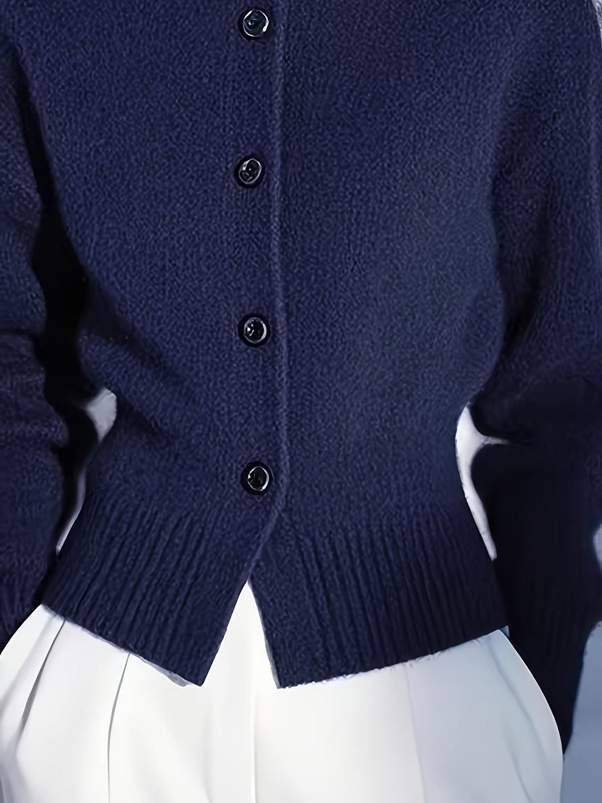 Button-Front Stand Collar Cardigan for Women - View 12