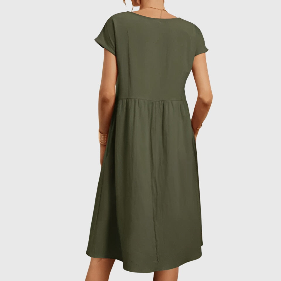 Short Sleeve Midi Dress for Women