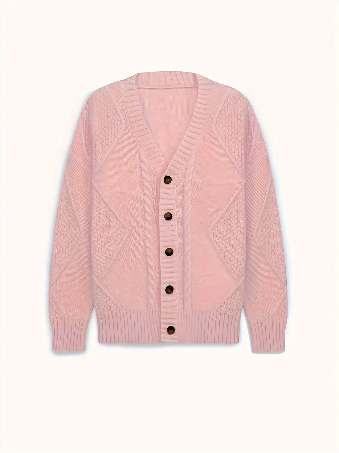 Cable Knit Button Cardigan for Women