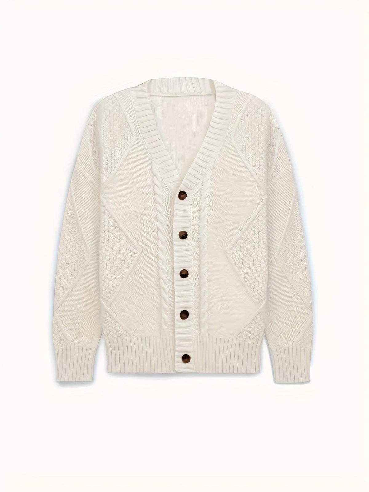Cable Knit Button Cardigan for Women - View 8