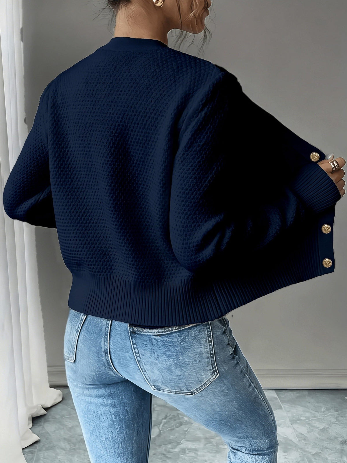 Cable-Knit Button-Front Cardigan for Women - View 26