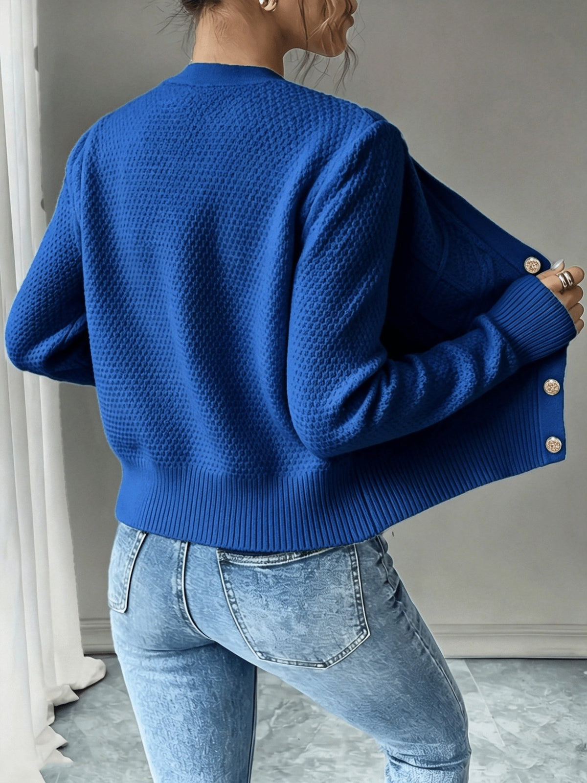 Cable-Knit Button-Front Cardigan for Women - View 38