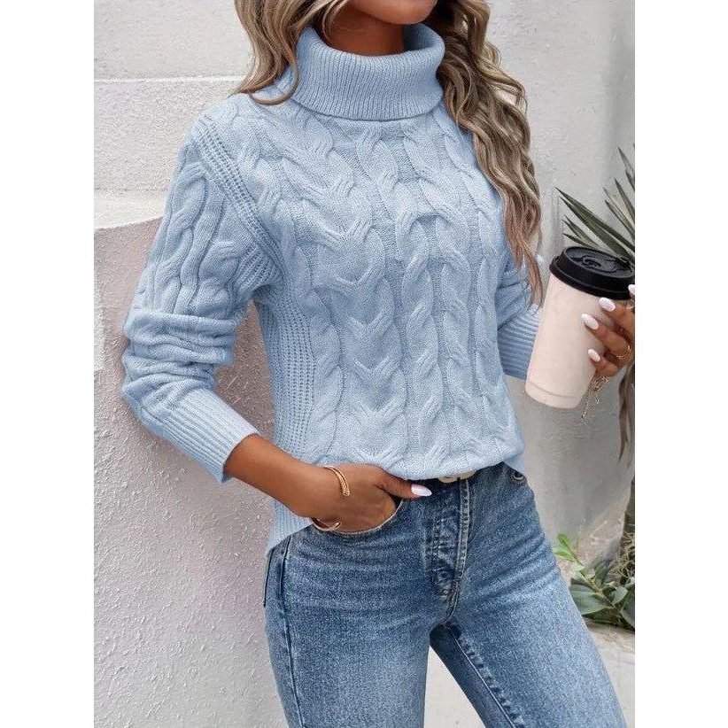 Cable Knit Turtleneck Jumper for Women