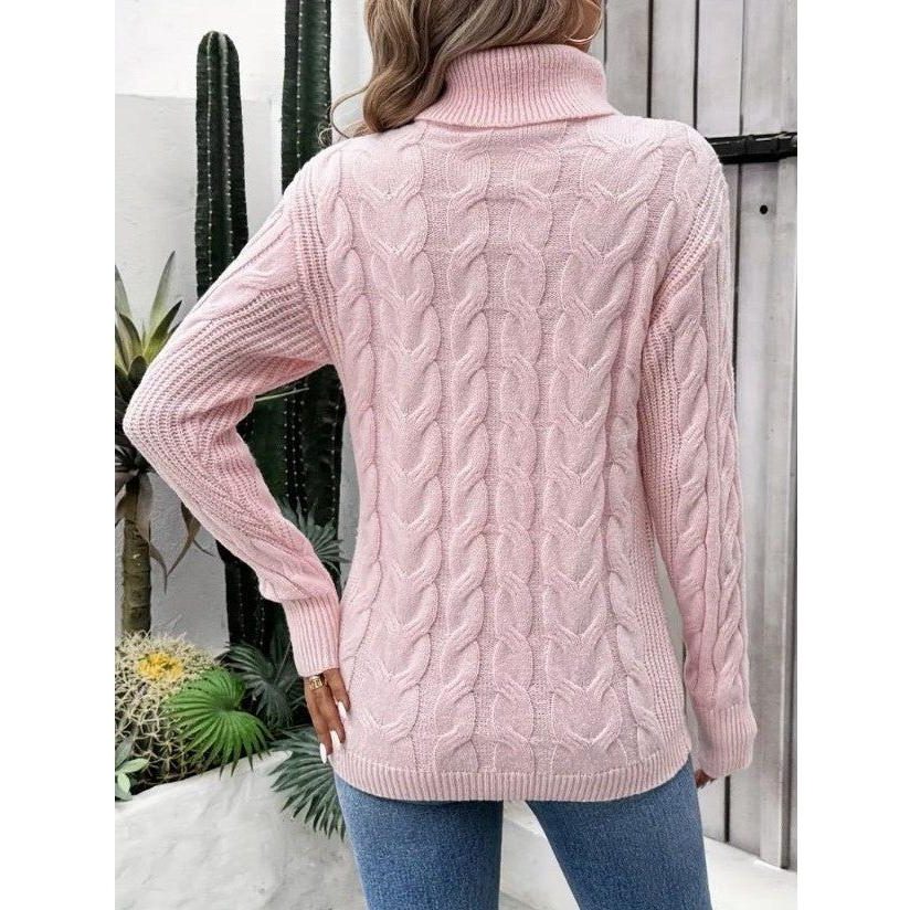 Cable Knit Turtleneck Jumper for Women - View 6