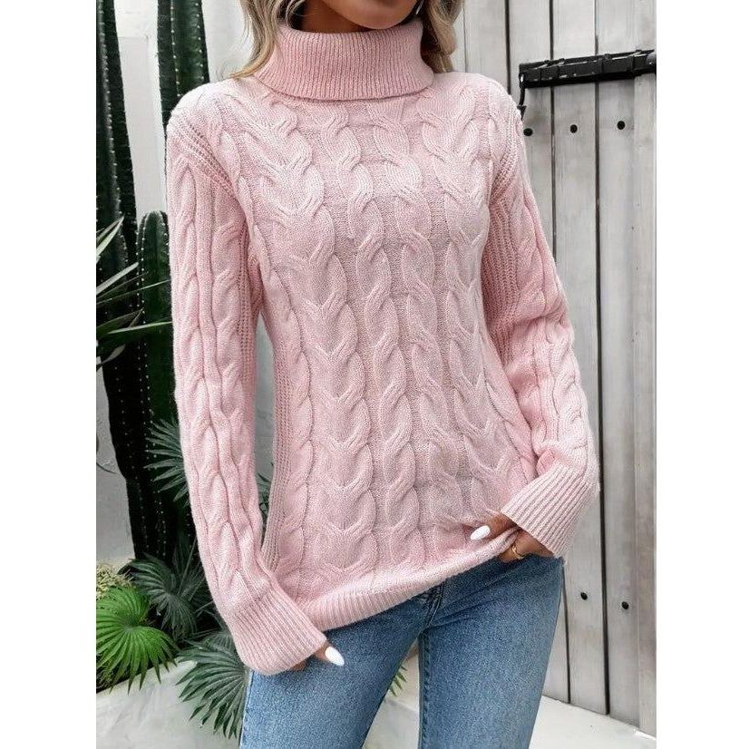 Cable Knit Turtleneck Jumper for Women - View 7