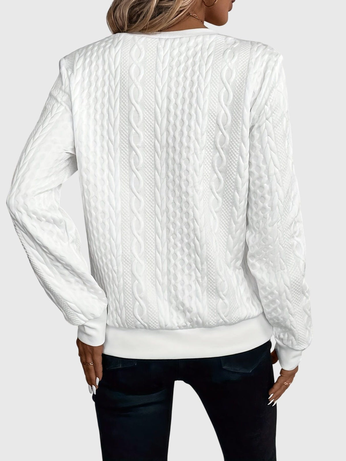 Cable Knit Zip-Up Jumper for Women - View 2