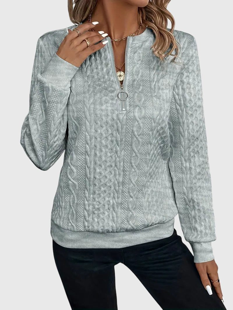 Cable Knit Zip-Up Jumper for Women - View 20