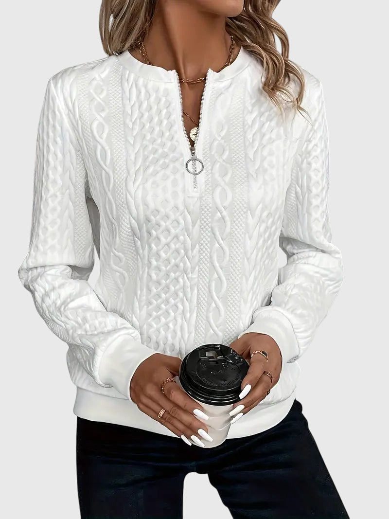 Cable Knit Zip-Up Jumper for Women - View 5