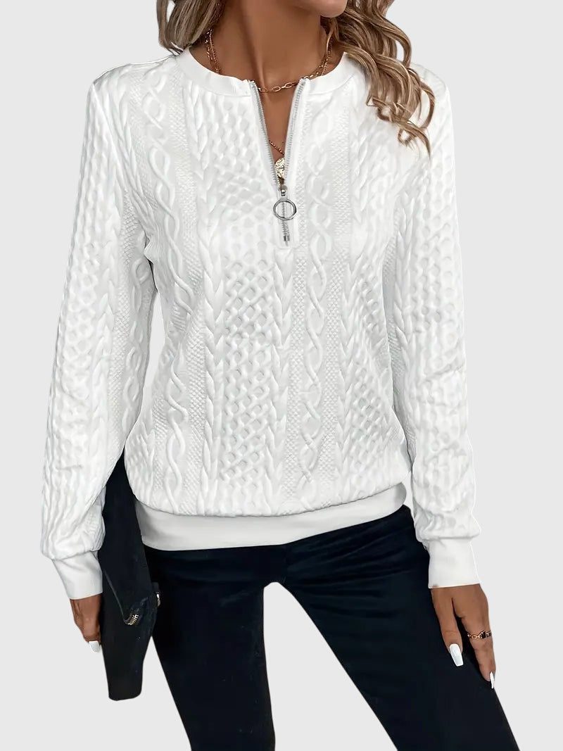 Cable Knit Zip-Up Jumper for Women - View 7