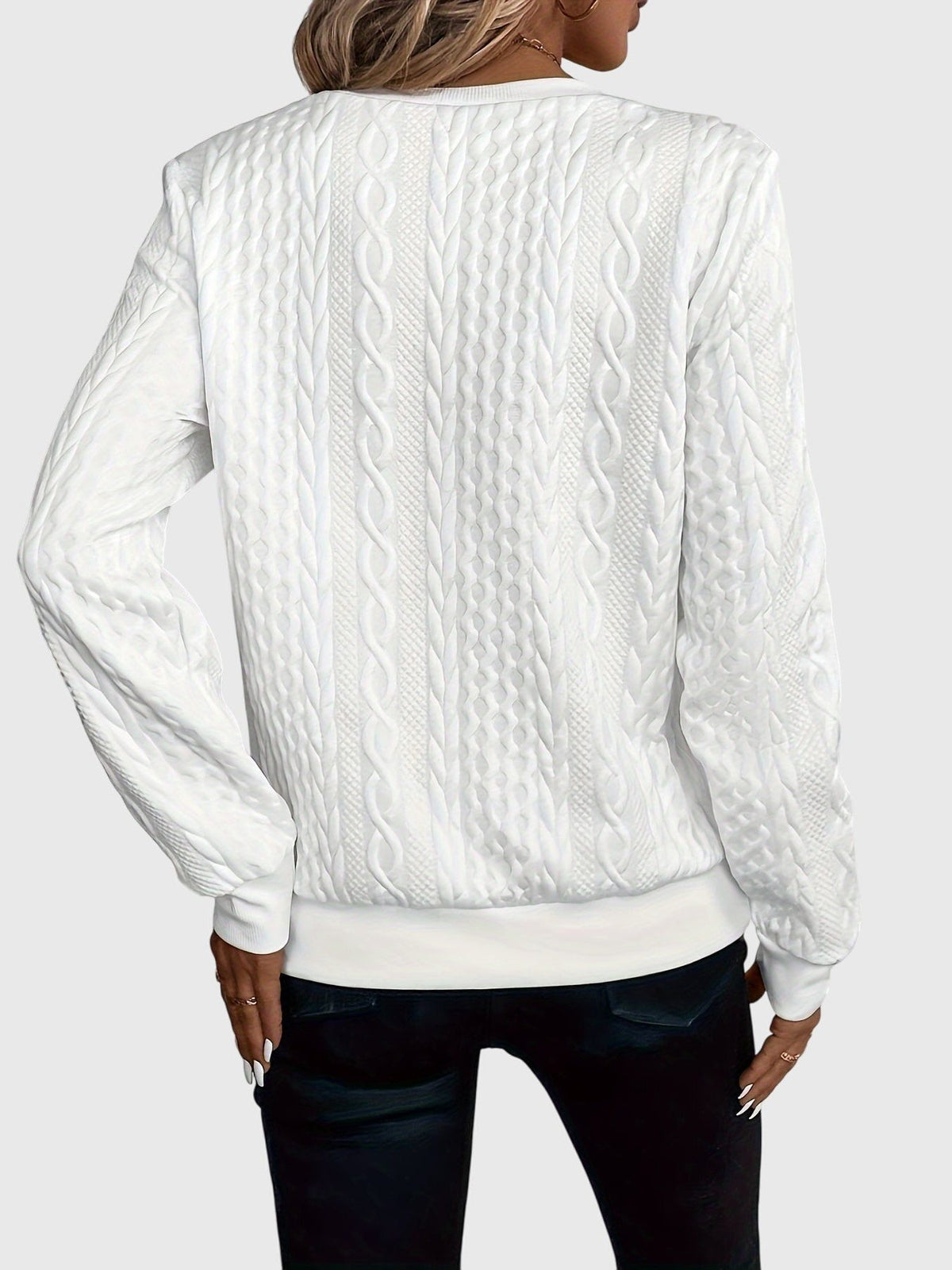 Cable Knit Zip-Up Jumper for Women - View 8
