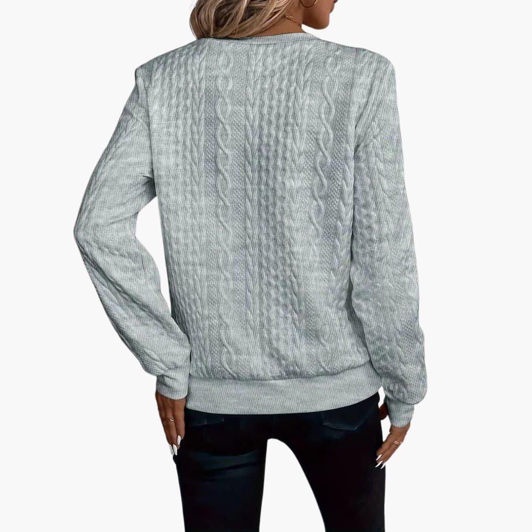 Cable Knit Zip-Up Pullover for Women - View 6