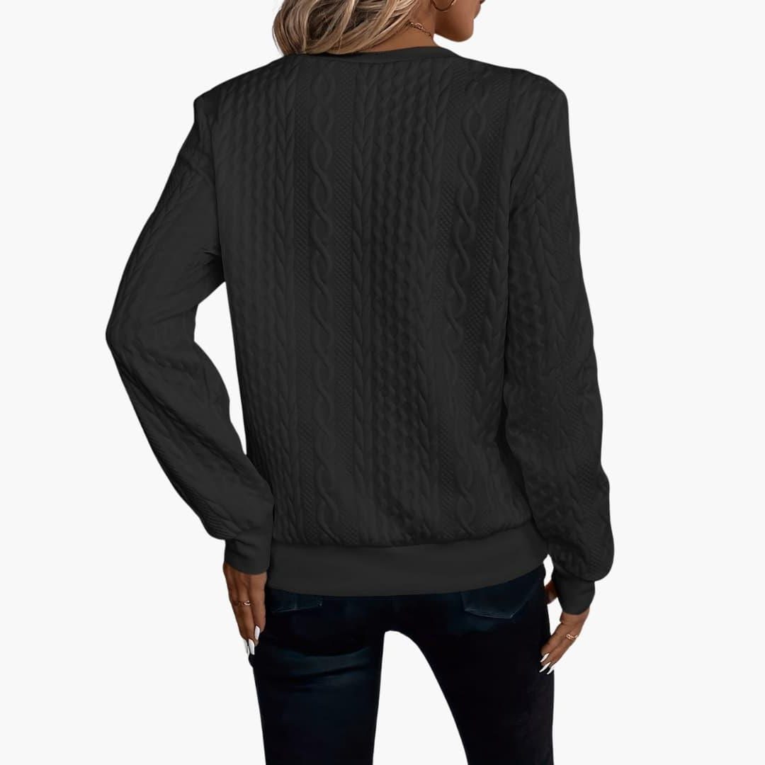 Cable Knit Zip-Up Pullover for Women - View 9