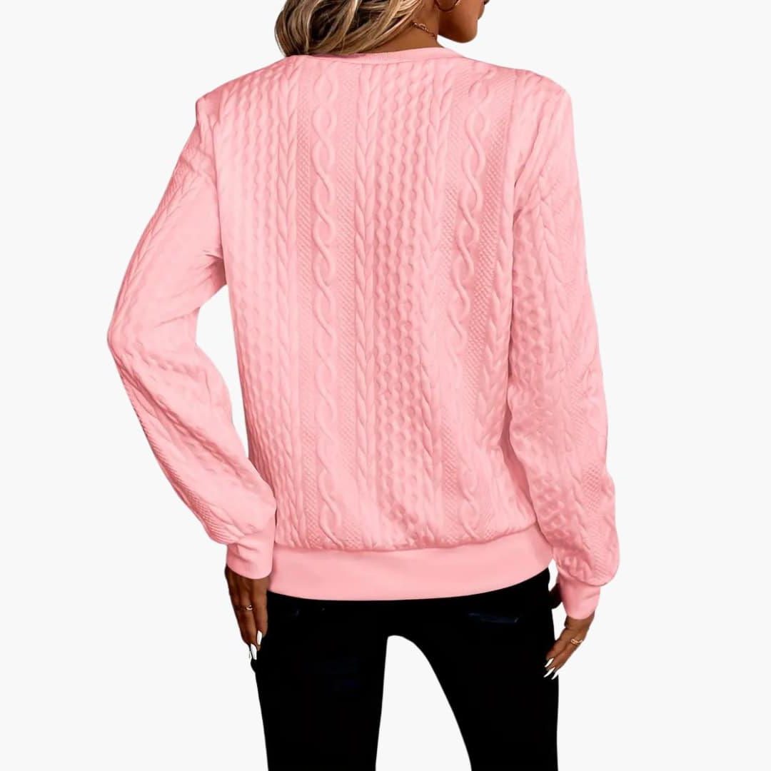 Cable Knit Zip-Up Pullover for Women - View 14