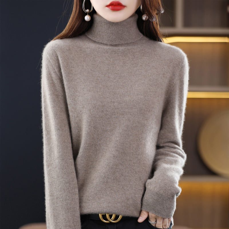 Cashmere Knit Turtleneck Sweater Slim Fit for Women