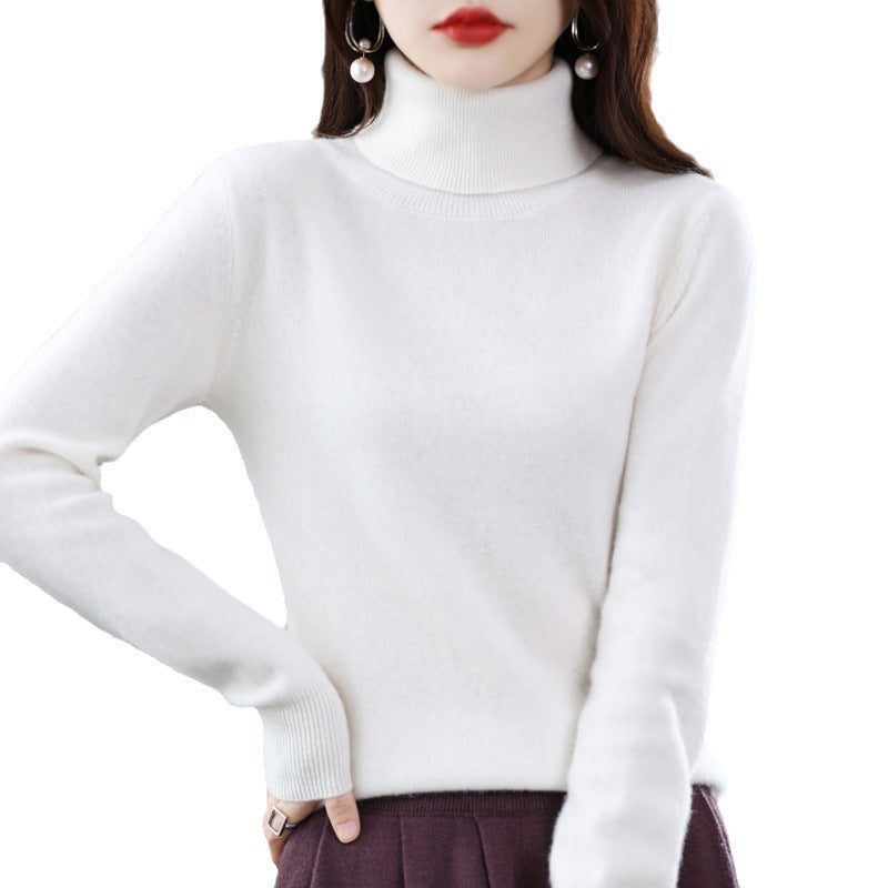 Cashmere Knit Turtleneck Sweater Slim Fit for Women - View 5