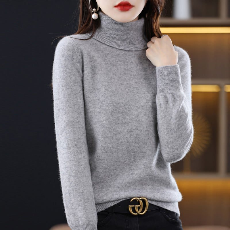 Cashmere Knit Turtleneck Sweater Slim Fit for Women