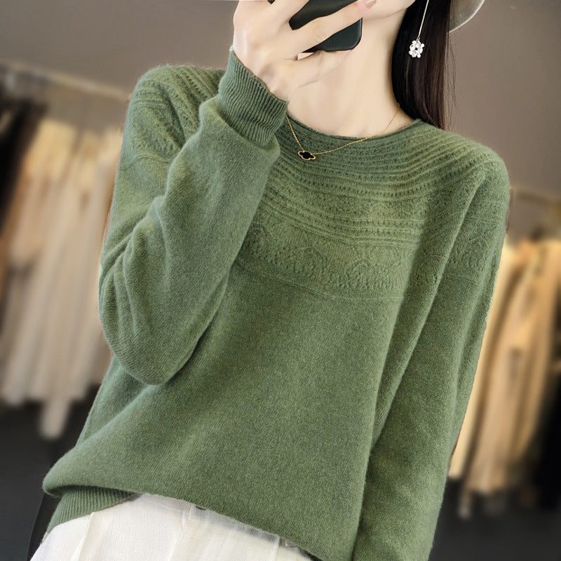 Cashmere Sweater with Structured Yoke for Women - View 3