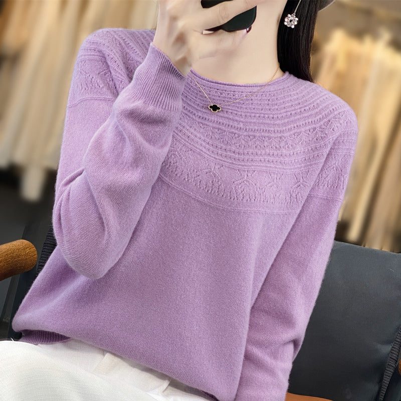 Cashmere Sweater with Structured Yoke for Women - View 4
