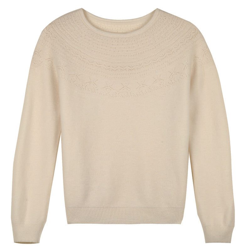 Cashmere Sweater with Structured Yoke for Women - View 5