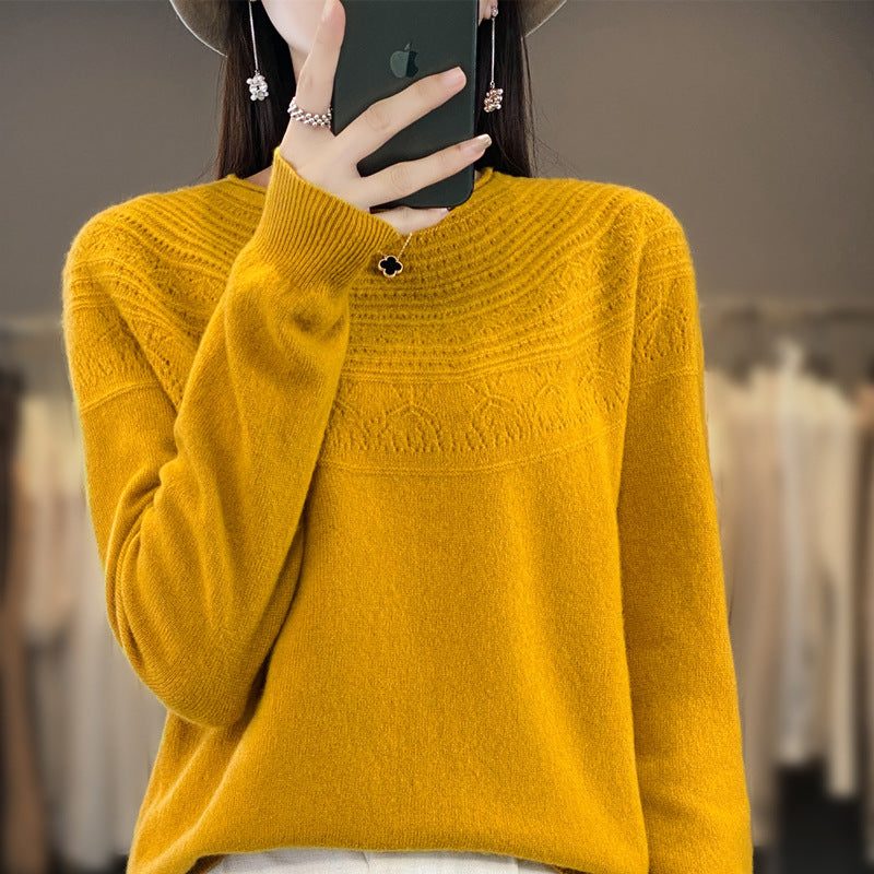 Cashmere Sweater with Structured Yoke for Women