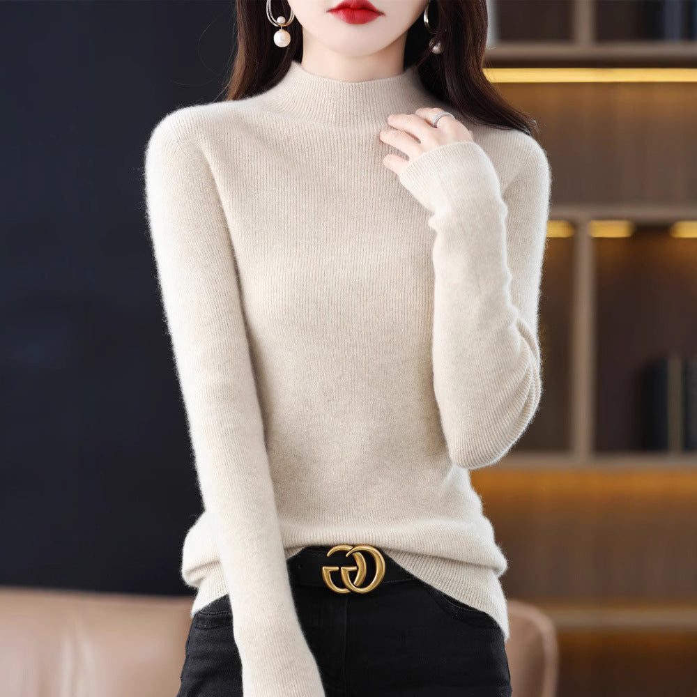 Cashmere Turtleneck Sweater Slim Fit for Women - View 4