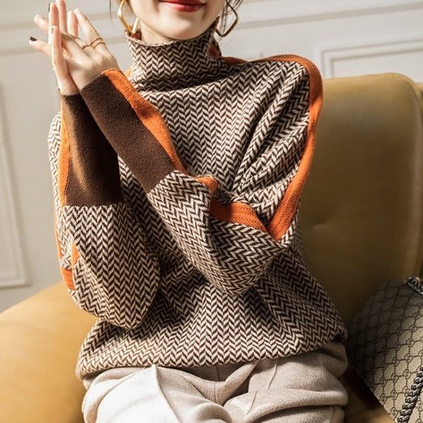 Chevron Knit Pullover for Women - View 3