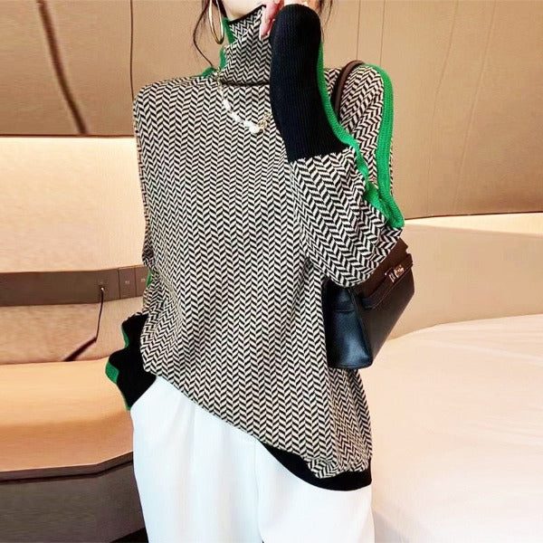 Chevron Knit Pullover for Women - View 5