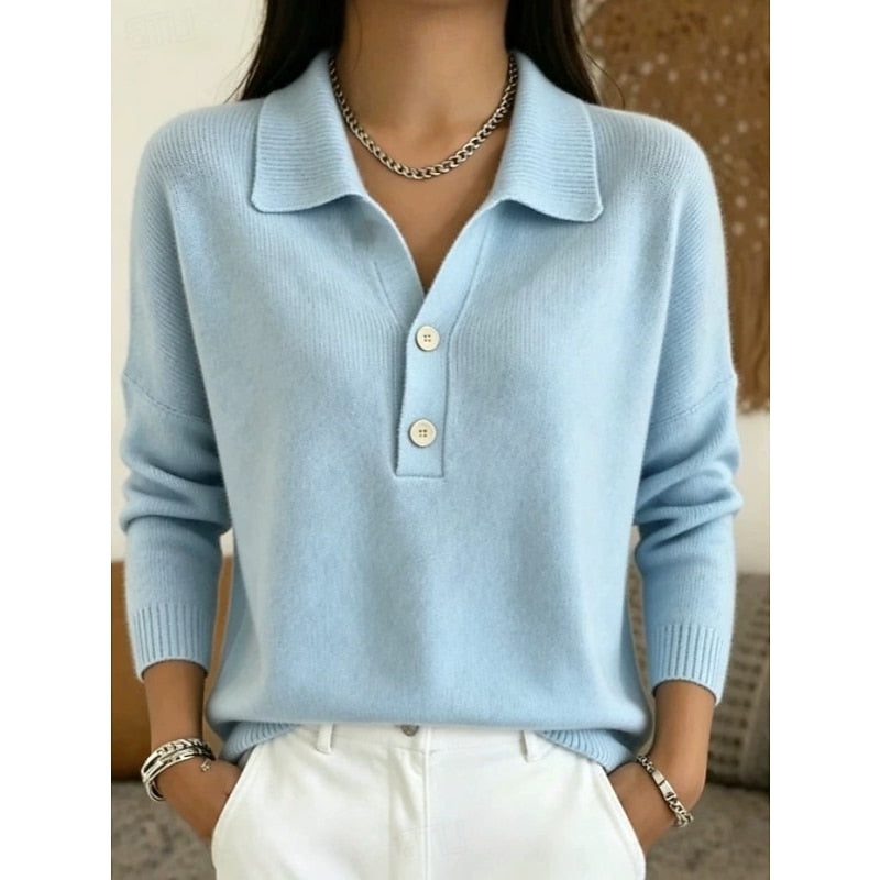 Collared Button Pullover for Women