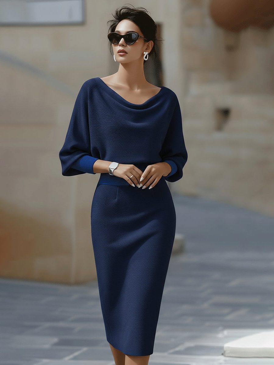 Cowl Neck Midi Dress for Women - View 12