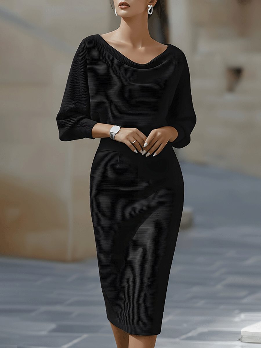 Cowl Neck Midi Dress for Women - View 2