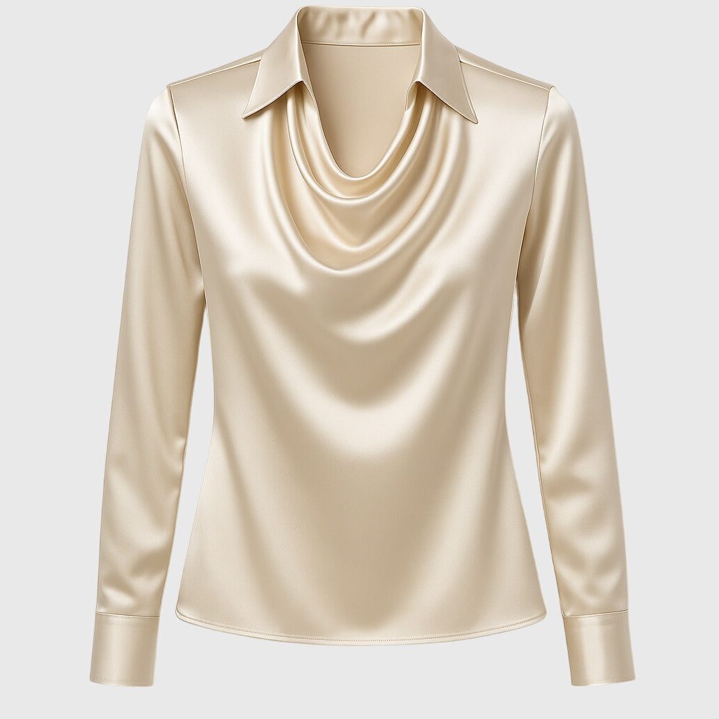 Cowl Neck Satin Blouse for Women - View 2