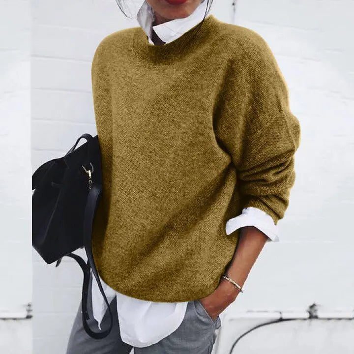 Crew Neck Cashmere Blend Sweater for Women