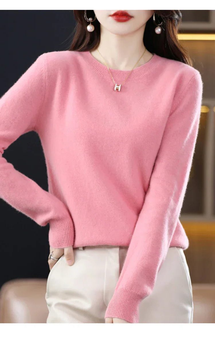Crew Neck Cashmere Sweater for Women - View 8