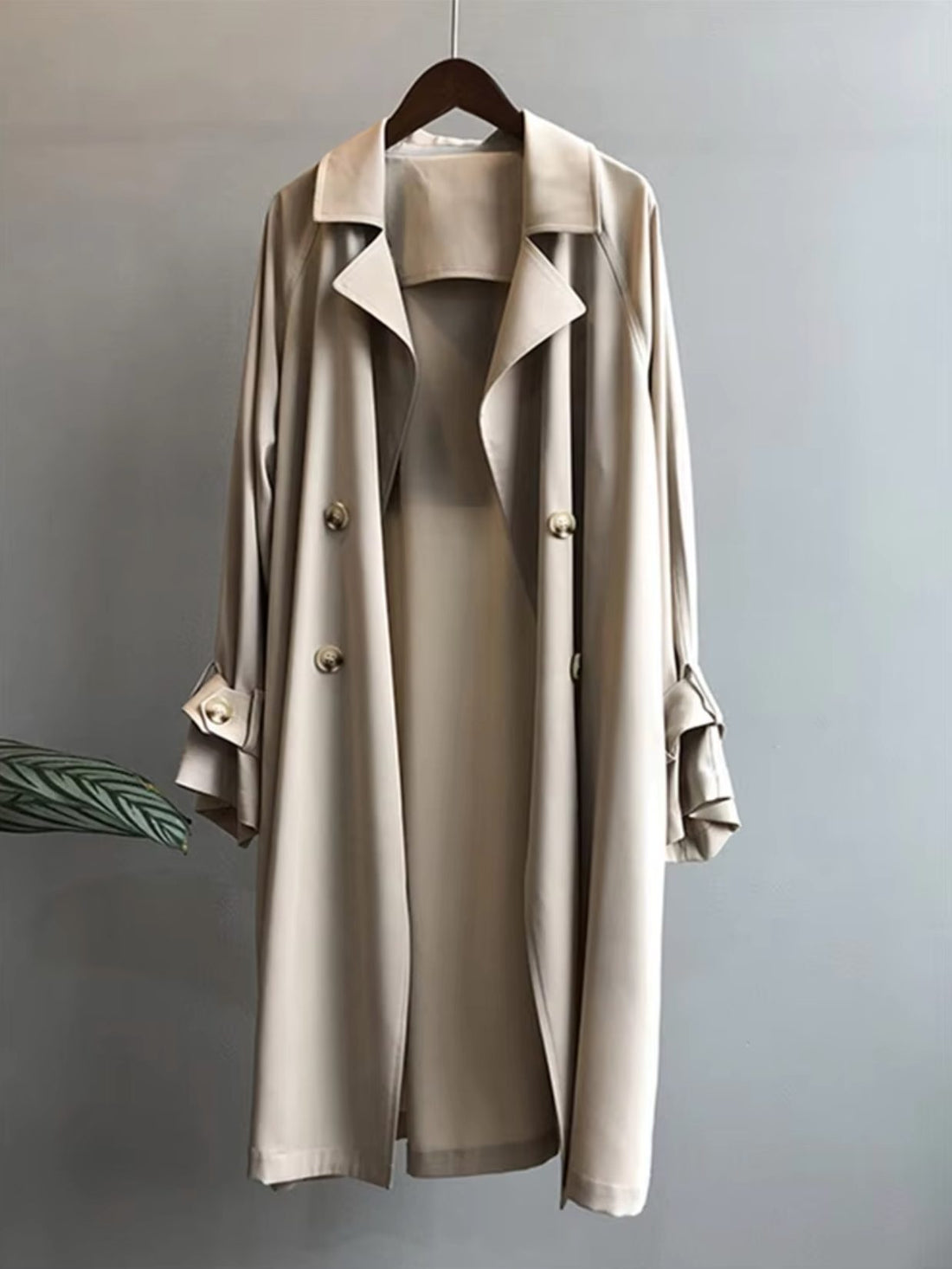Double-Breasted Lapel Trench Coat for Women