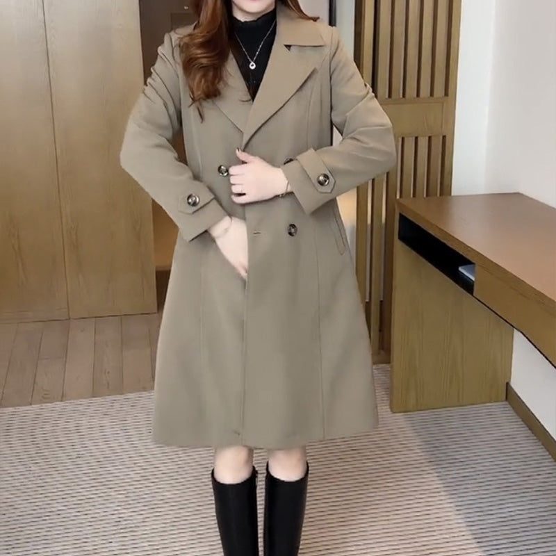 Double-Breasted Lapel Trench Coat for Women - View 6