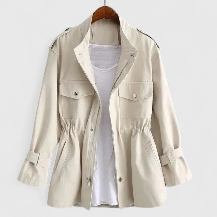 Double-Breasted Overshirt Jacket for Women - Cream