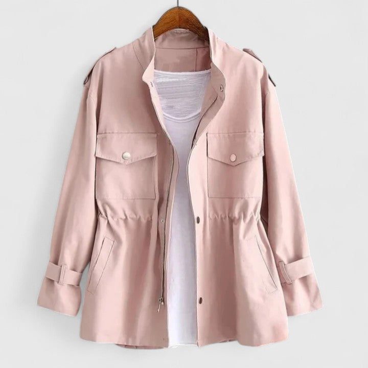 Double-Breasted Overshirt Jacket for Women - Pink