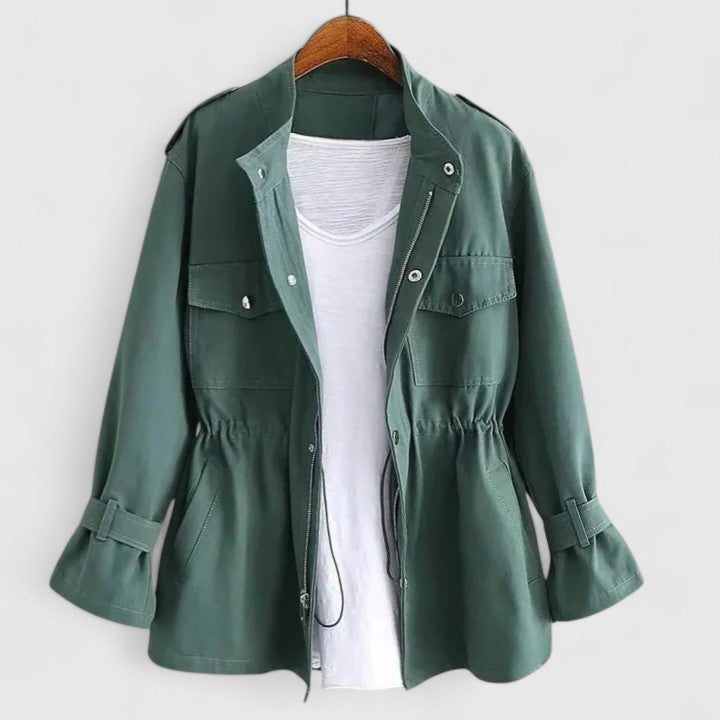 Double-Breasted Overshirt Jacket for Women - Green