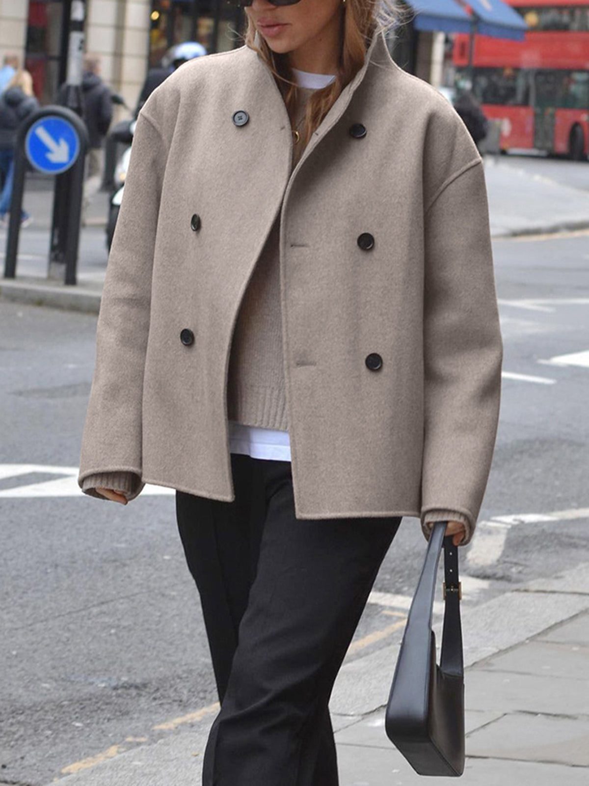 Double Breasted Pea Coat for Women - View 4