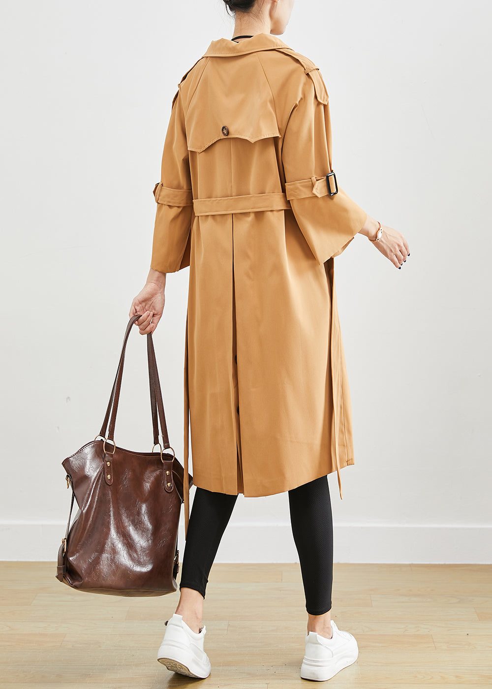 Double-Breasted Slim Fit Trench Coat for Women - View 4