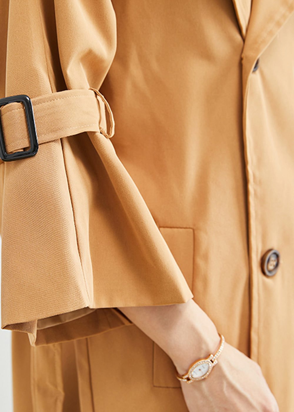 Double-Breasted Slim Fit Trench Coat for Women - View 5