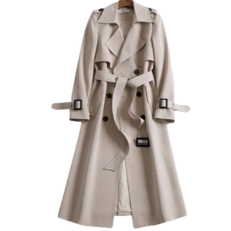 Double-Breasted Trench Coat for Women - Beige