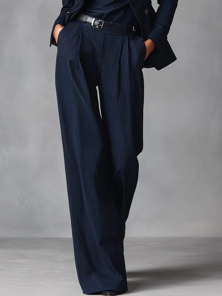 Double-Breasted Wide Leg Pantsuit for Women - View 2