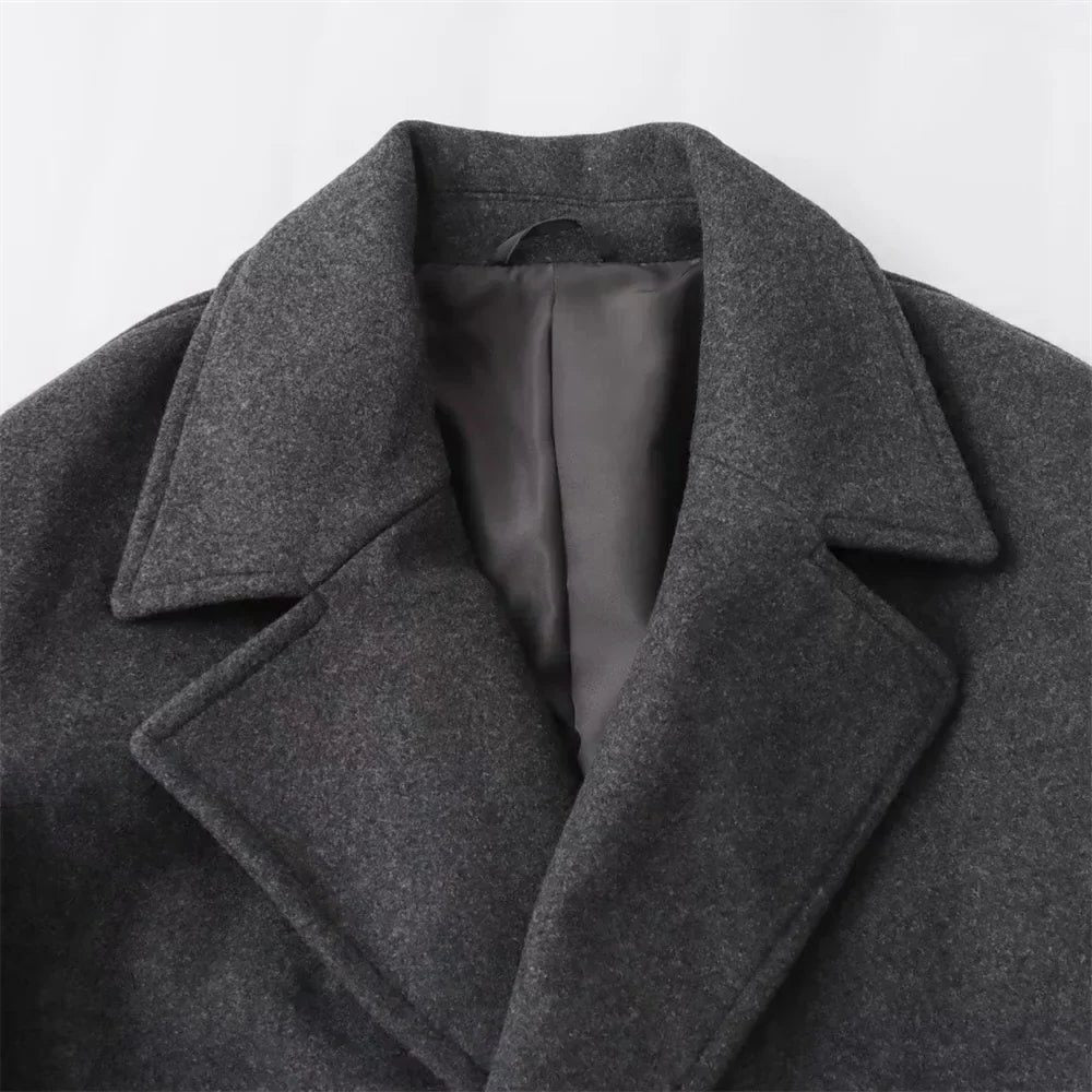 Double-Breasted Wool Overcoat for Women - View 11