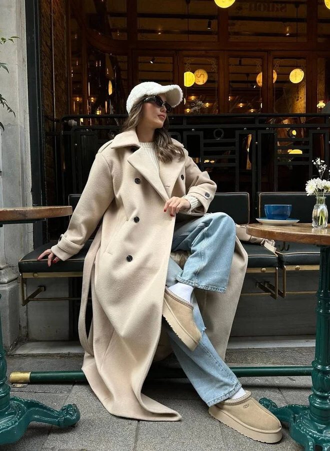 Double-Breasted Wool Overcoat for Women - View 5