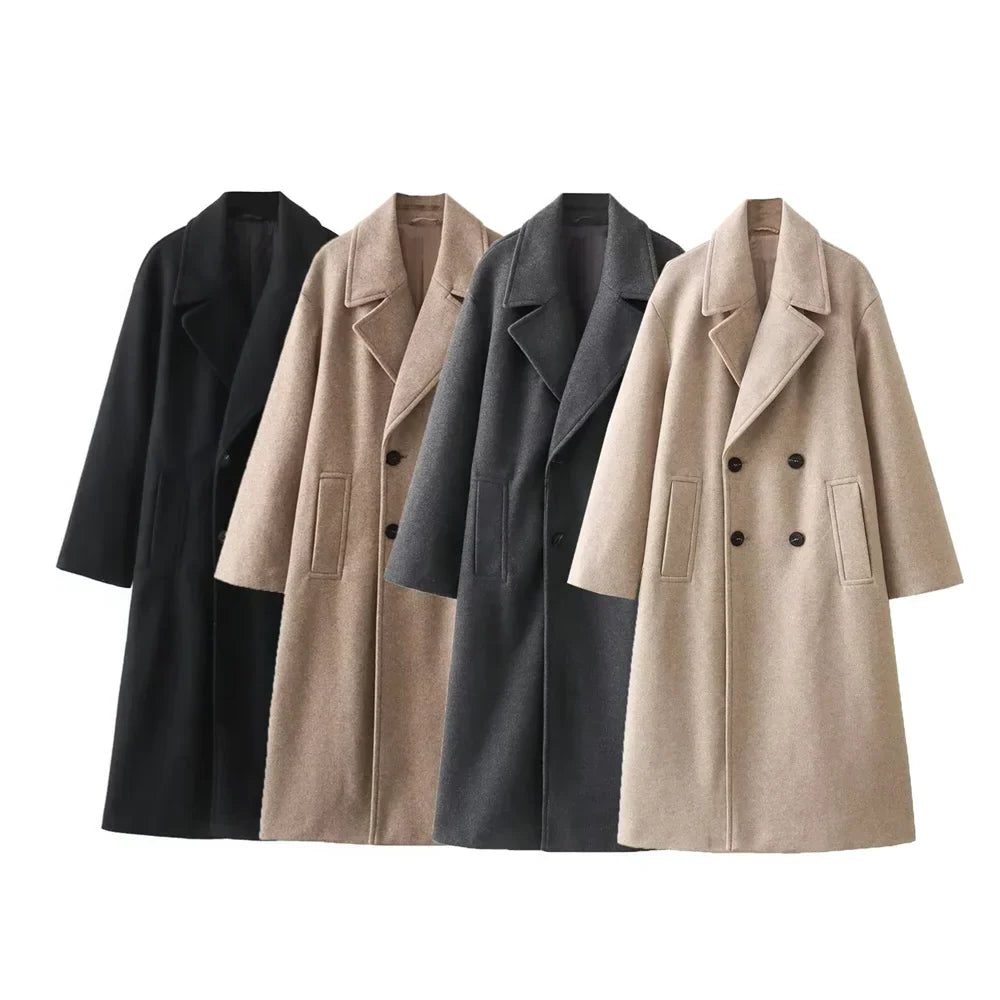 Double-Breasted Wool Overcoat for Women - View 6