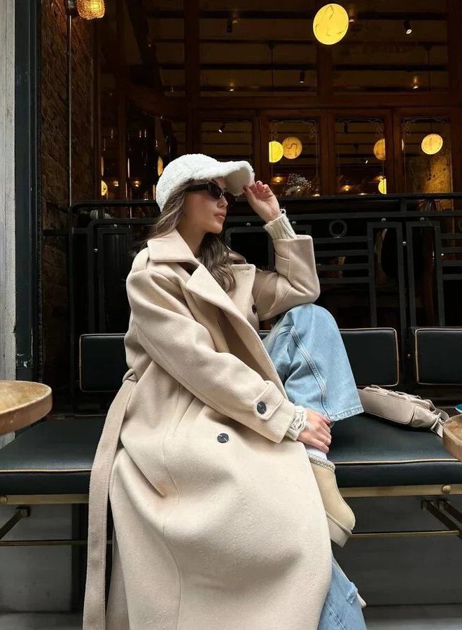 Double-Breasted Wool Overcoat for Women - View 7