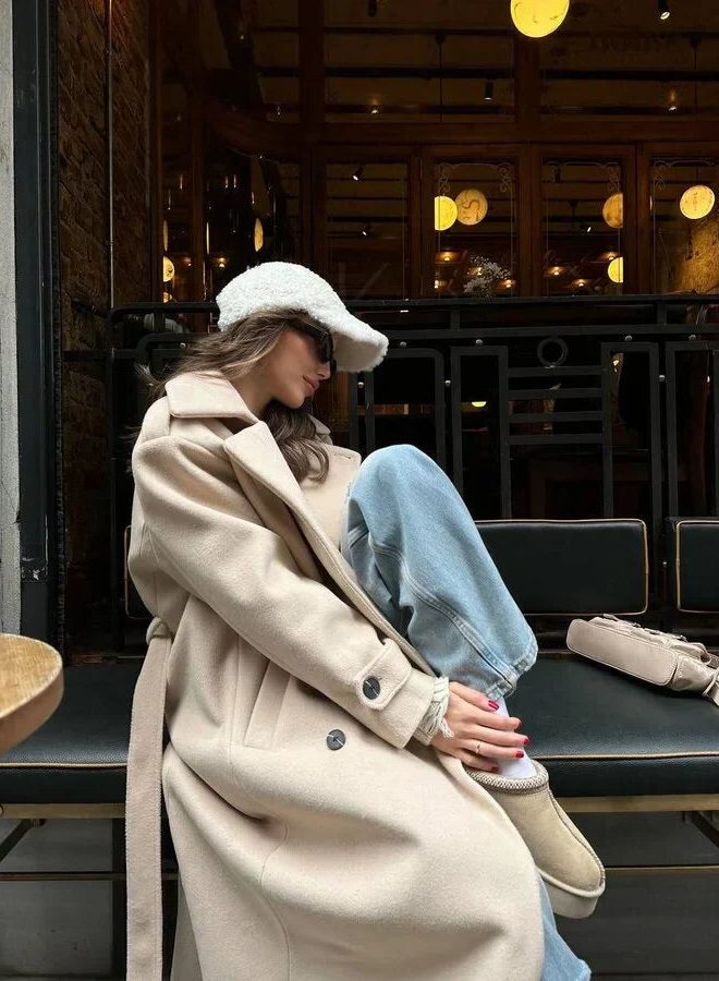 Double-Breasted Wool Overcoat for Women - View 9