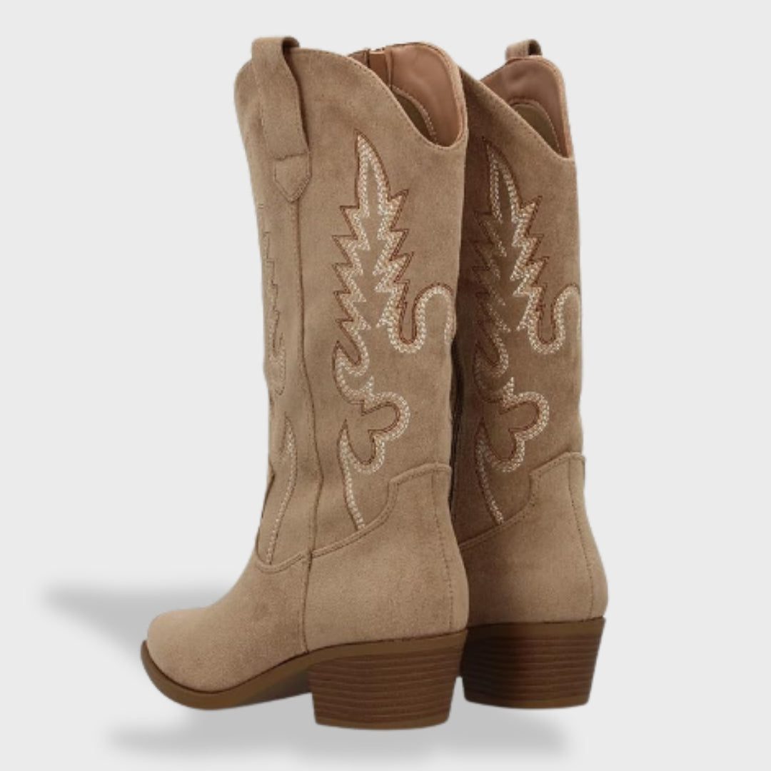 Embroidered Suede Cowboy Boots for Women - View 6