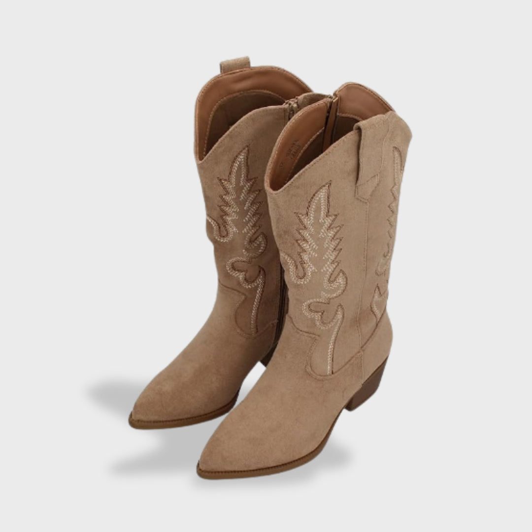 Embroidered Suede Cowboy Boots for Women - View 7